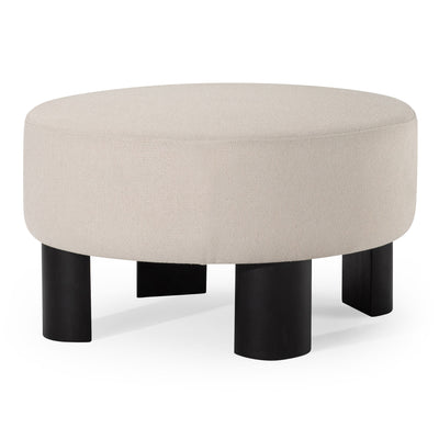 Maven Lane Celia Upholstered Ottoman with Refined Black Wood Finish (Open Box) - VMInnovations