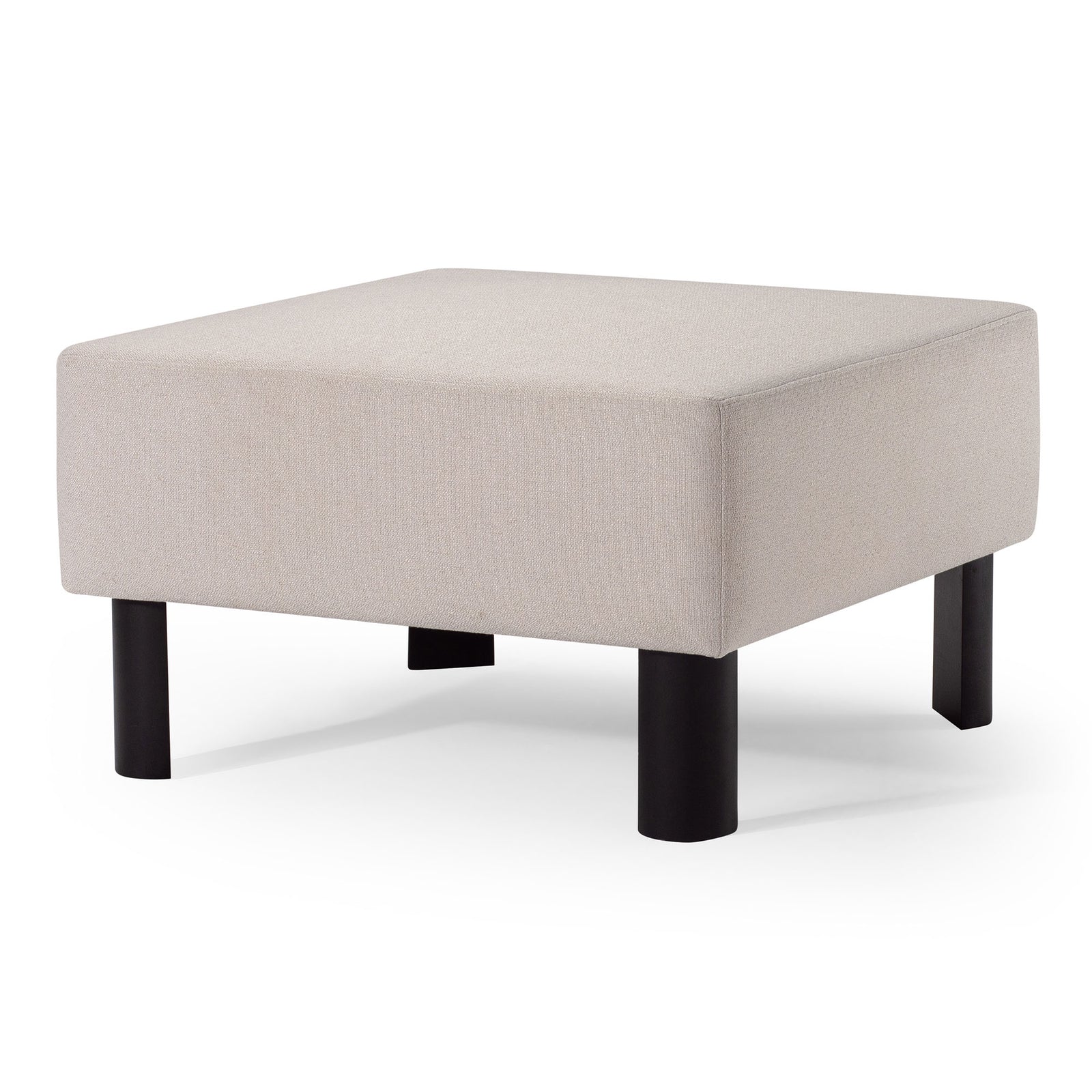 Maven Lane Lena Contemporary Upholstered Ottoman with Refined Black Wood Finish - VMInnovations