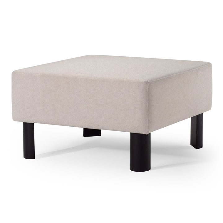 Maven Lane Contemporary Upholstered Ottoman w/Refined Black Wood Finish (Used)