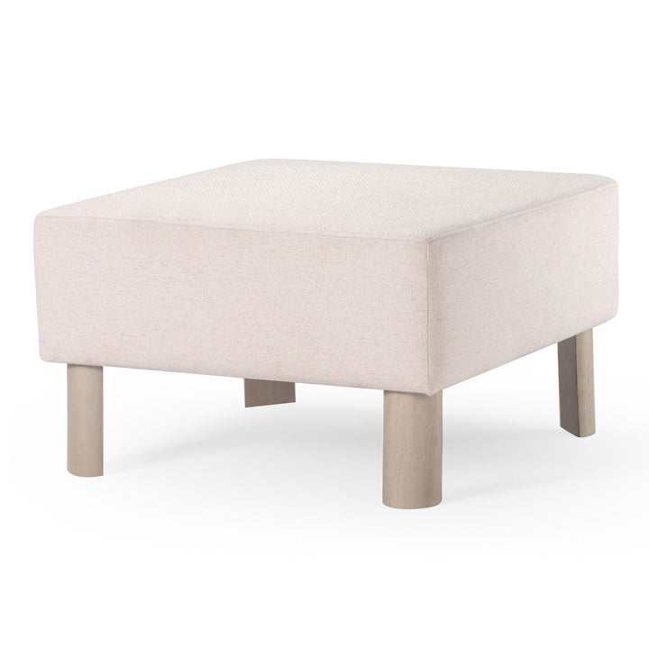 Maven Lane Contemporary Upholstered Ottoman w/Refined White Finish (Open Box)