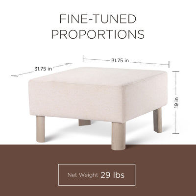 Maven Lane Lena Contemporary Upholstered Ottoman (Used) - VMInnovations