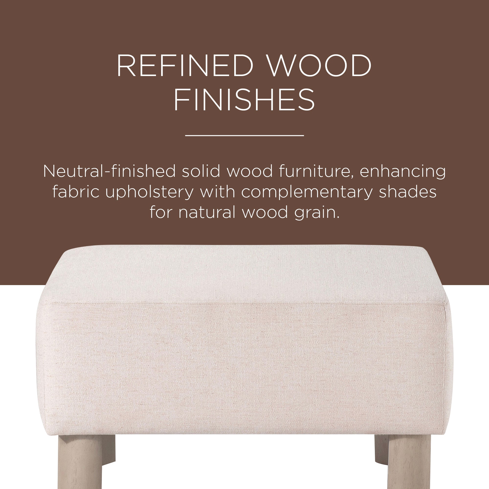 Maven Lane Contemporary Upholstered Ottoman w/Refined White Finish (Open Box) - VMInnovations