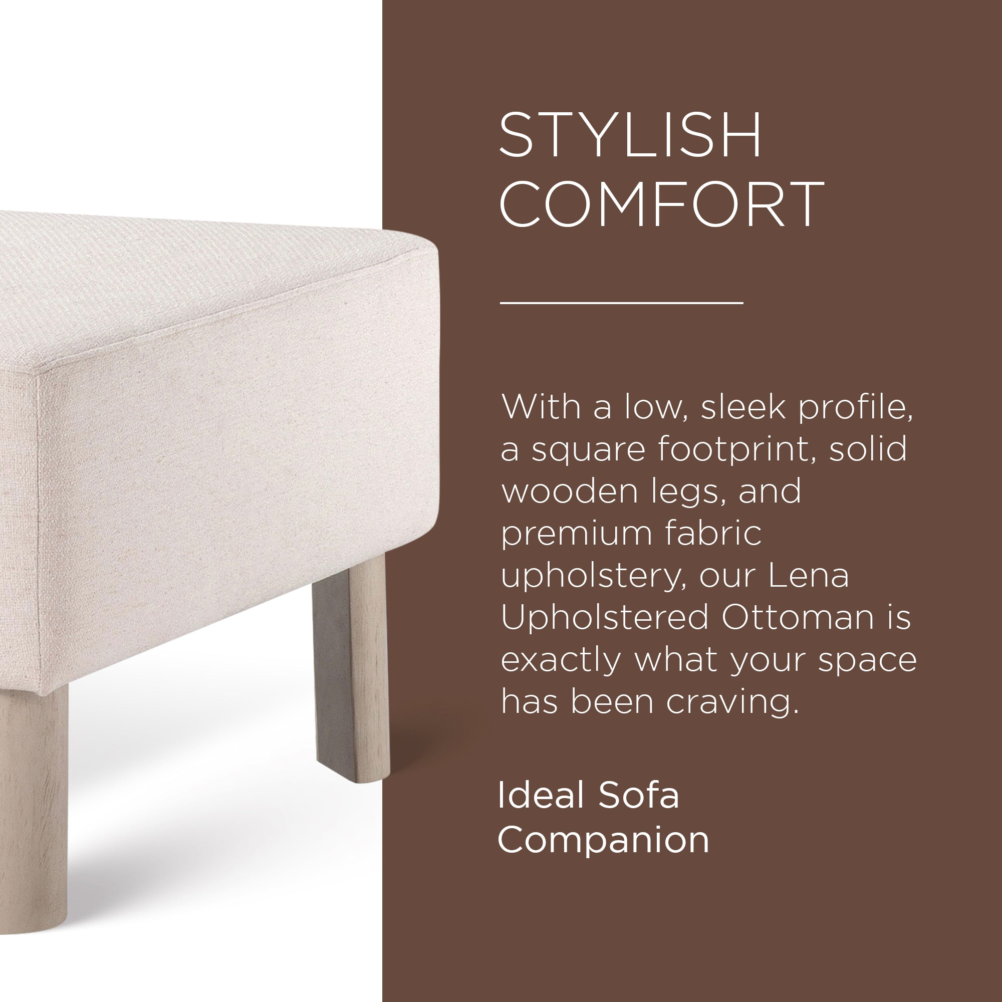 Maven Lane Contemporary Upholstered Ottoman w/Refined White Finish (Open Box) - VMInnovations