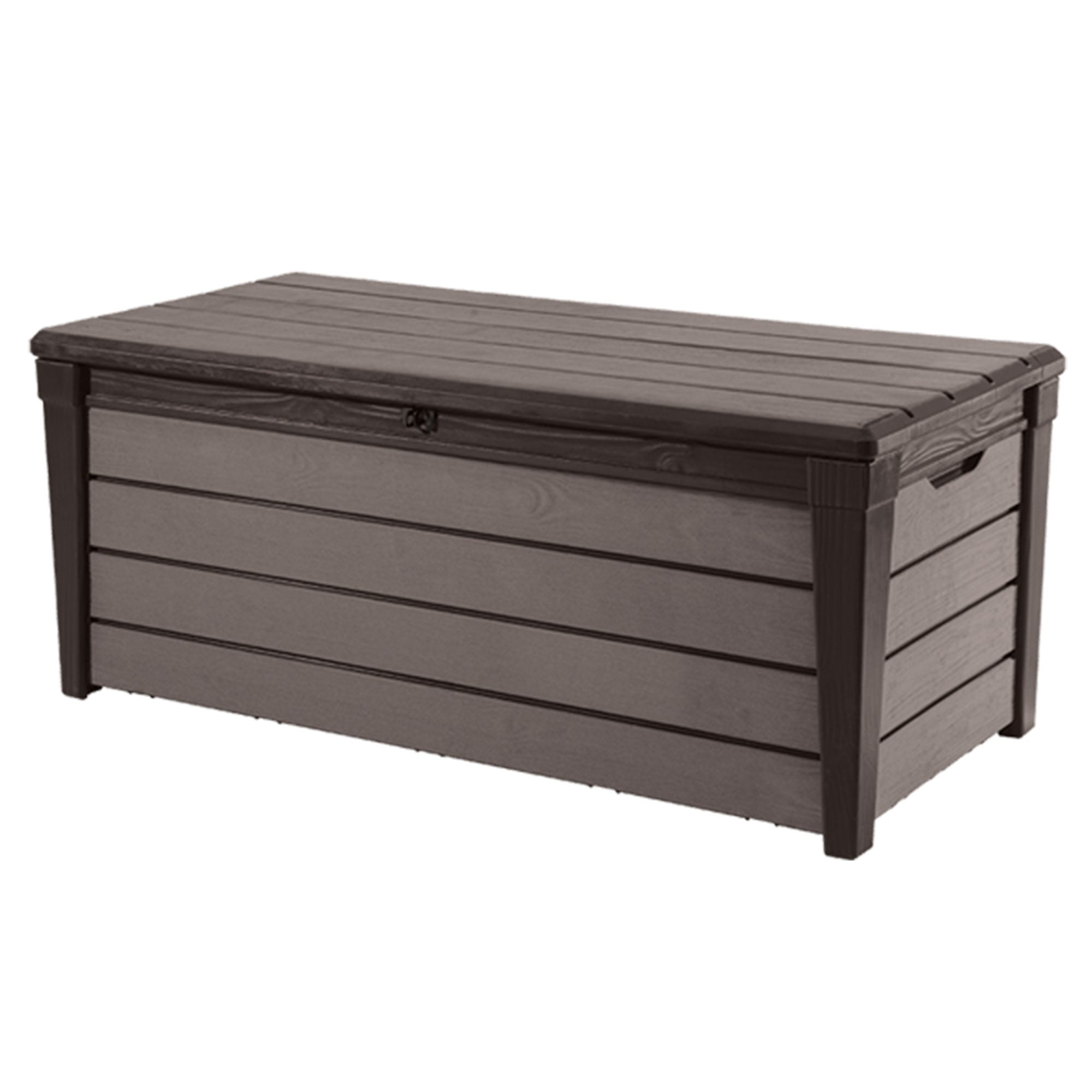 Keter Brushwood 120 Gal Resin Outdoor Storage Box for Yard Tools, Brown (Used) - VMInnovations