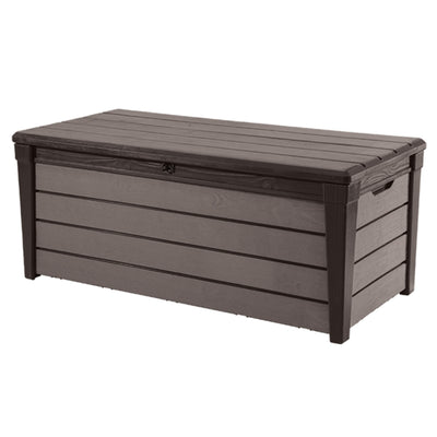 Keter Brushwood 120 Gal Resin Outdoor Deck Storage Box for Yard Tools(For Parts) - VMInnovations
