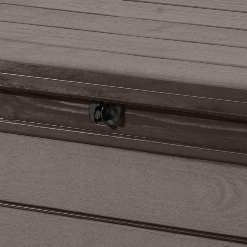 Keter Brushwood 120 Gal Resin Deck Storage Box for Yard Tools, Brown (Open Box)