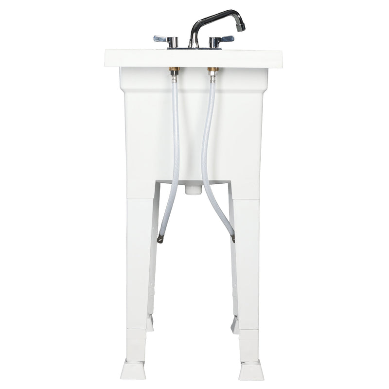 UTILITYSINKS 18” Freestanding Utility Tub Sink w/Swing Faucet, White (For Parts)