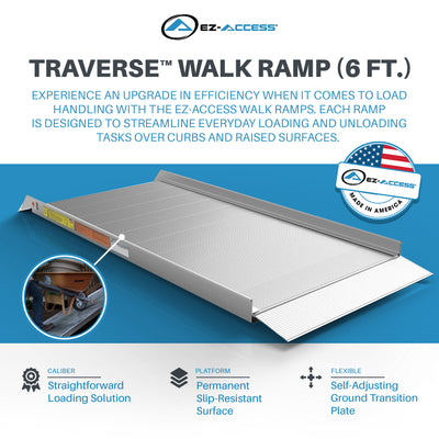 EZ-ACCESS 6Ft Walk Ramp w/Textured Surface & Hook/Strap Attachment(Used) - VMInnovations