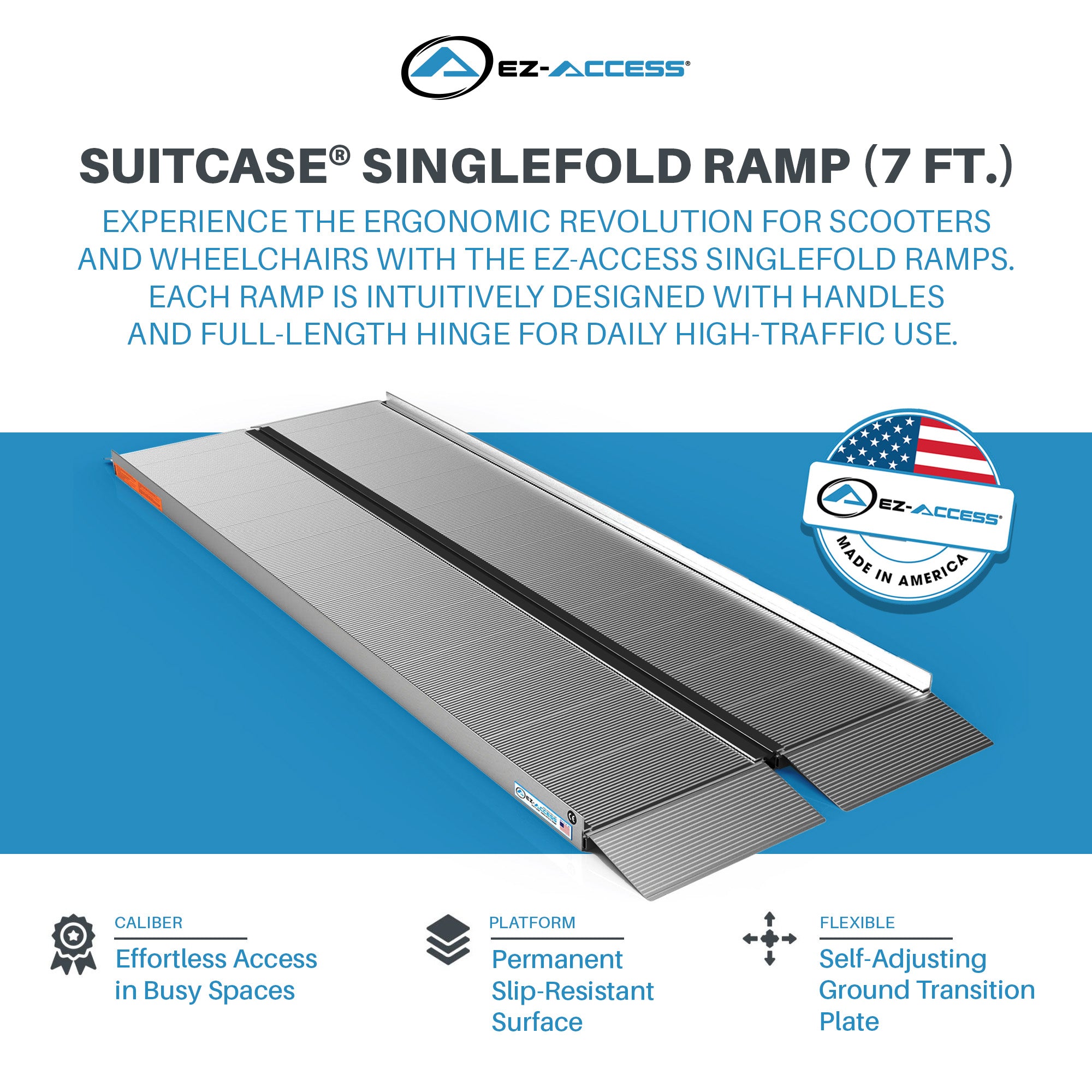 EZ-ACCESS SUITCASE 7’ x 30" Singlefold Ramp Suited for Minivans & SUVs(Open Box)