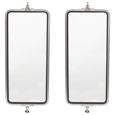 Brock Universal West Coast Stainless Steel Truck Side Mirror 7" x 16" (2 Pack)