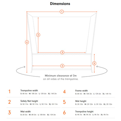 Vuly Medium Lift 2 Trampoline with Double Sided Padding and Extra Tall Enclosure
