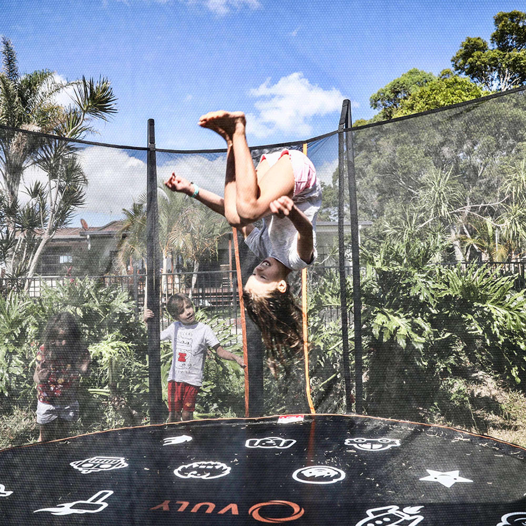 Vuly Trampolines Thunder Pro Trampoline w/Dual Ring Foundation & Built In Games