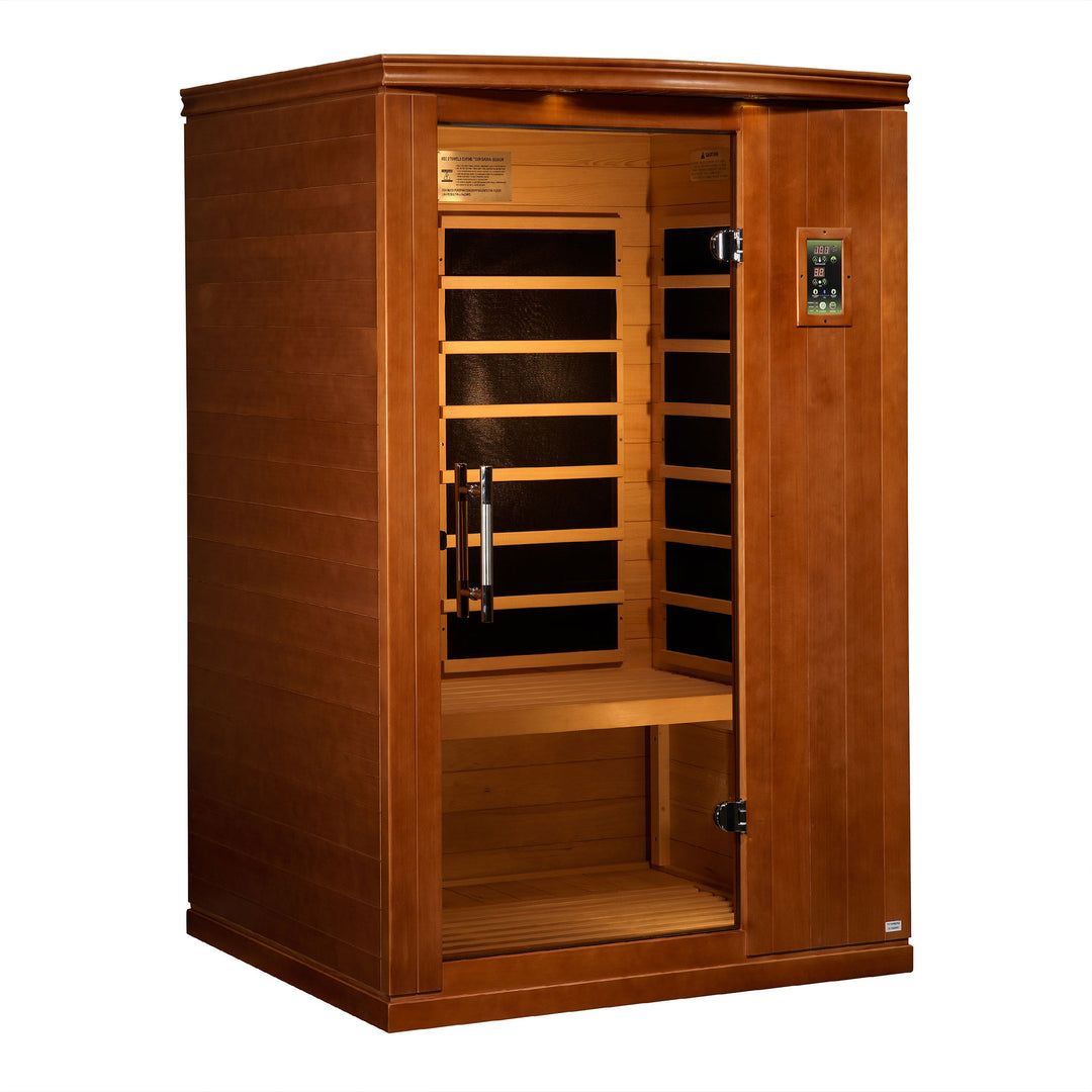 Dynamic Saunas Venice 2-Person Low EMF FAR Infrared Sauna, Canadian Hemlock Wood