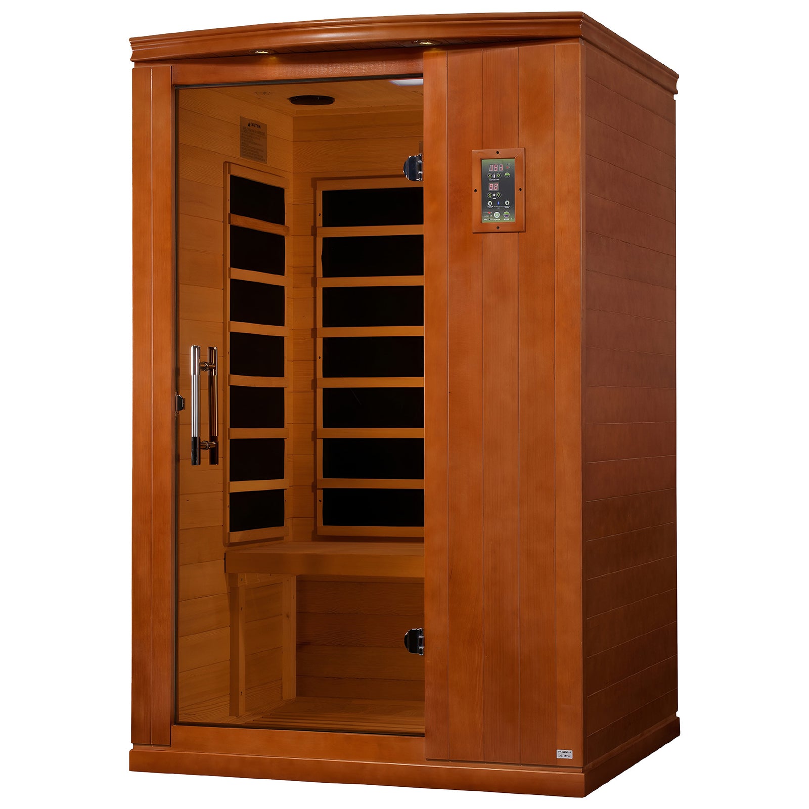 Dynamic Saunas Venice 2-Person Low EMF FAR Infrared Sauna, Canadian Hemlock Wood - VMInnovations