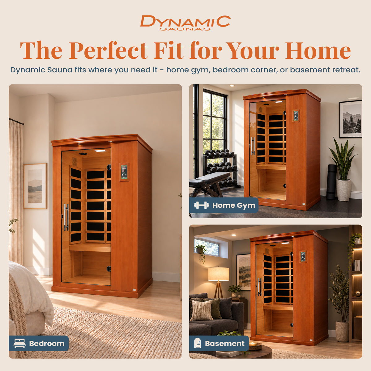 Dynamic Saunas Venice 2-Person Low EMF FAR Infrared Sauna, Canadian Hemlock Wood