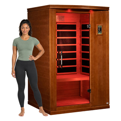 Dynamic Saunas Venice 2-Person Low EMF FAR Infrared Sauna, Canadian Hemlock Wood