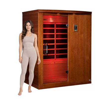 Dynamic Saunas Madrid Elite 3 Person Ultra Low EMF Infrared Lighting Home Sauna
