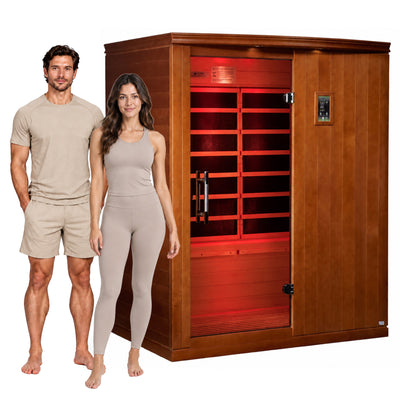 Dynamic Saunas Madrid Elite 3 Person Ultra Low EMF Infrared Lighting Home Sauna - VMInnovations