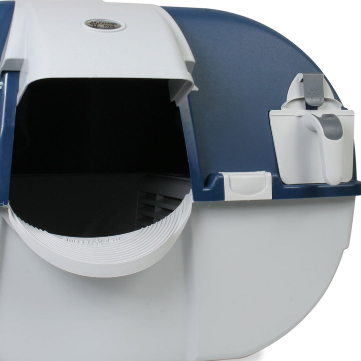 Omega Roll N Clean Complete Self Cleaning Litter Box & 100 Bags, Blue (Open Box)