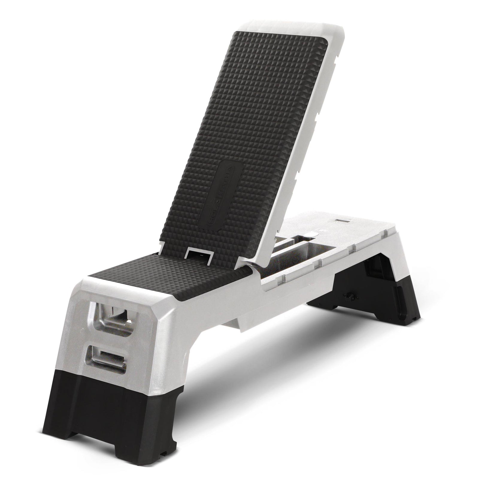 HolaHatha Multifunctional Fitness Deck w/Storage Compartment, Silver (Used) - VMInnovations