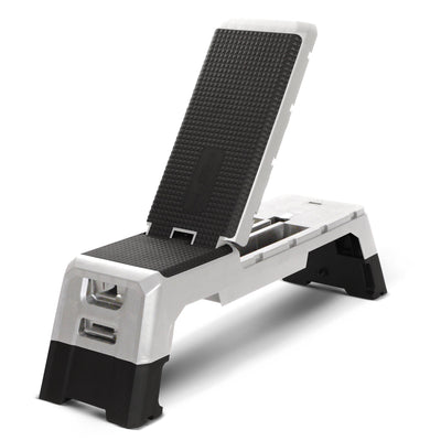 HolaHatha Multifunctional Fitness Deck w/Storage Compartment, Silver (Used) - VMInnovations