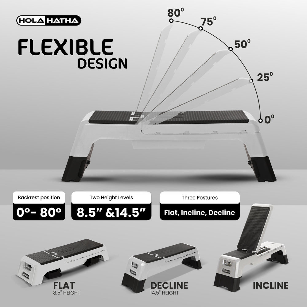 HolaHatha Multifunctional Fitness Deck w/Storage Compartment, Silver (Used) - VMInnovations