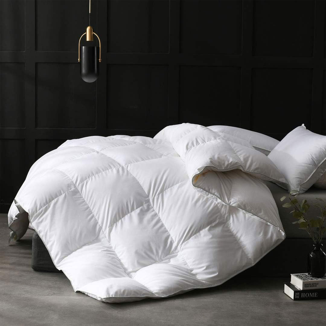 APSMILE Luxurious Feathers Down Queen Duvet Insert Comforter, White (Open Box)