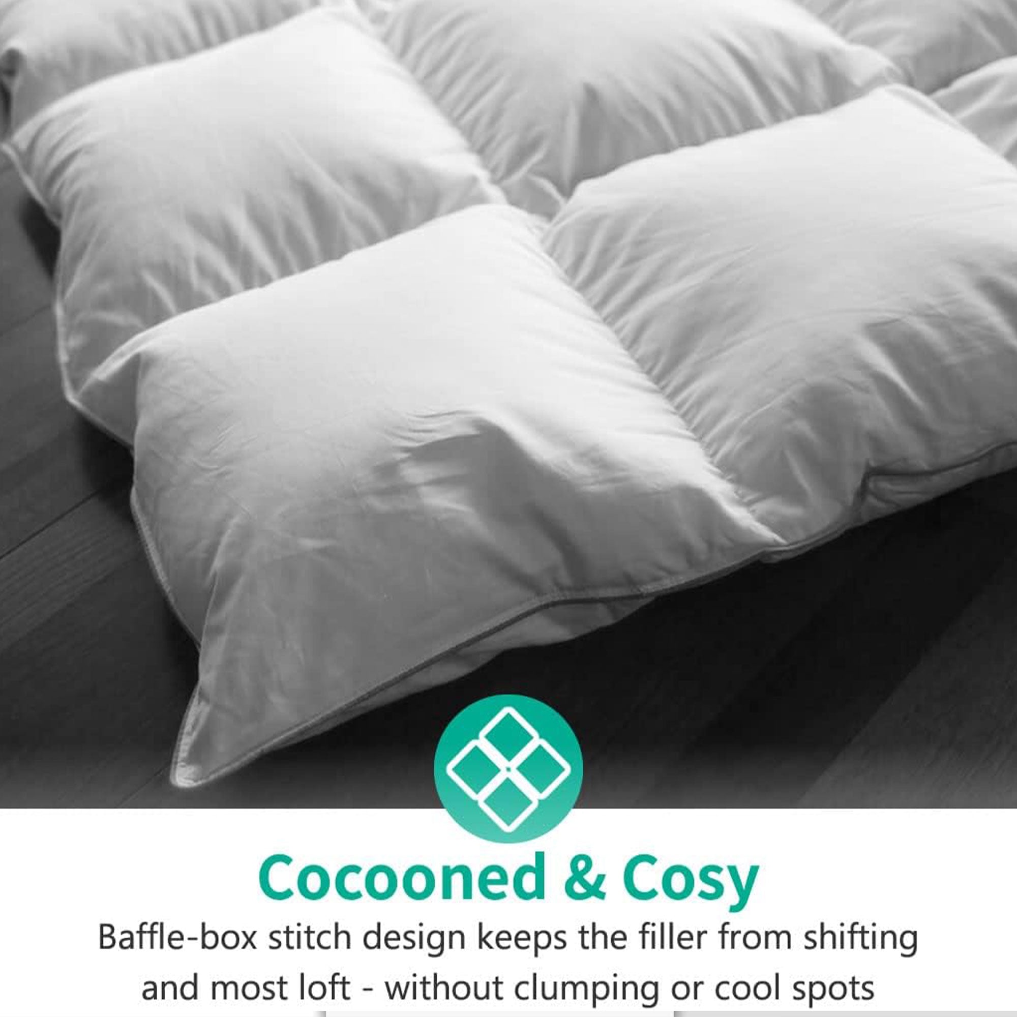APSMILE Luxurious Feathers Down Full Queen Duvet Insert Comforter, White (Used) - VMInnovations