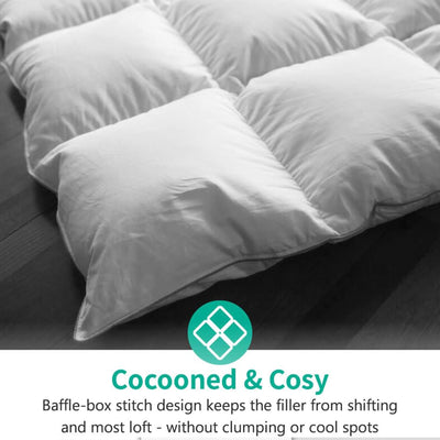 APSMILE Luxurious Feathers Down Queen Duvet Insert Comforter, White (Open Box) - VMInnovations