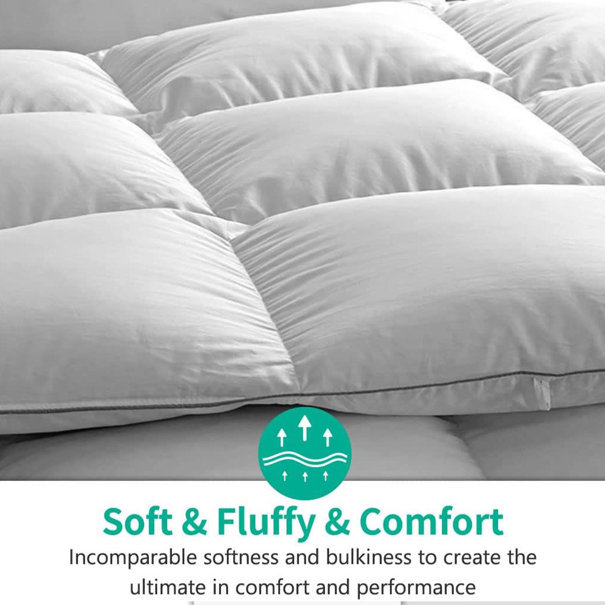 APSMILE Luxurious Feathers Down Full Queen Duvet Insert Comforter, White (Used) - VMInnovations