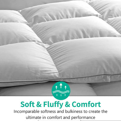 APSMILE Luxurious Feathers Down Full Queen Duvet Insert Comforter, White (Used) - VMInnovations