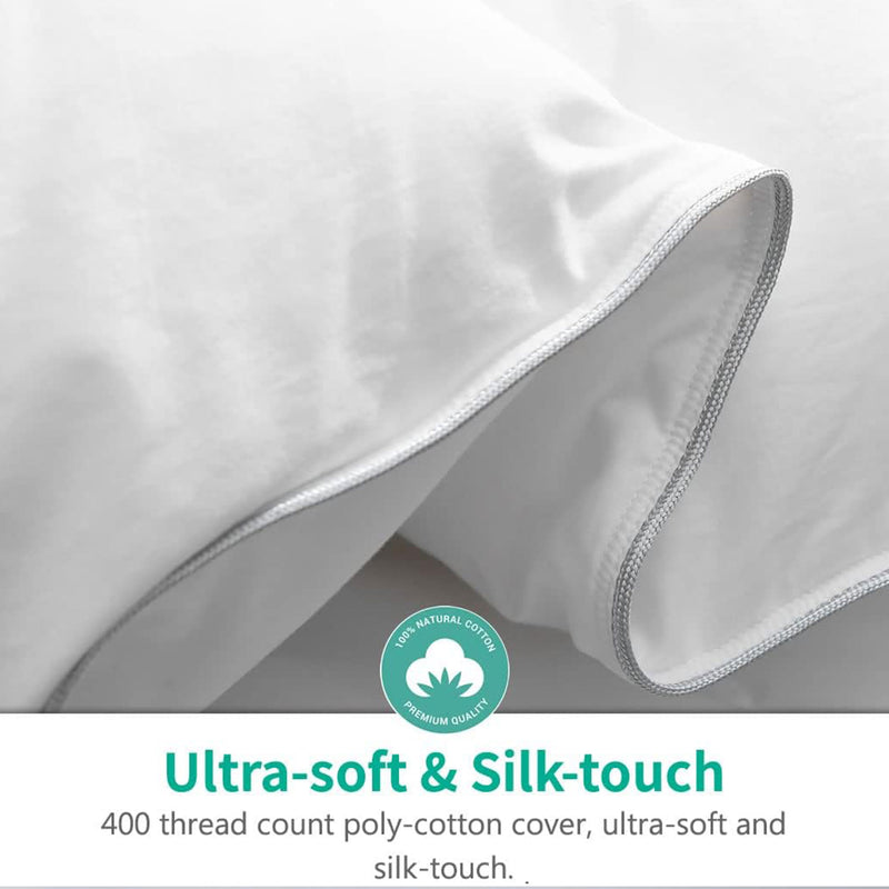 APSMILE Queen Size Heavyweight Feathers Down Poly Cotton Duvet Comforter, White