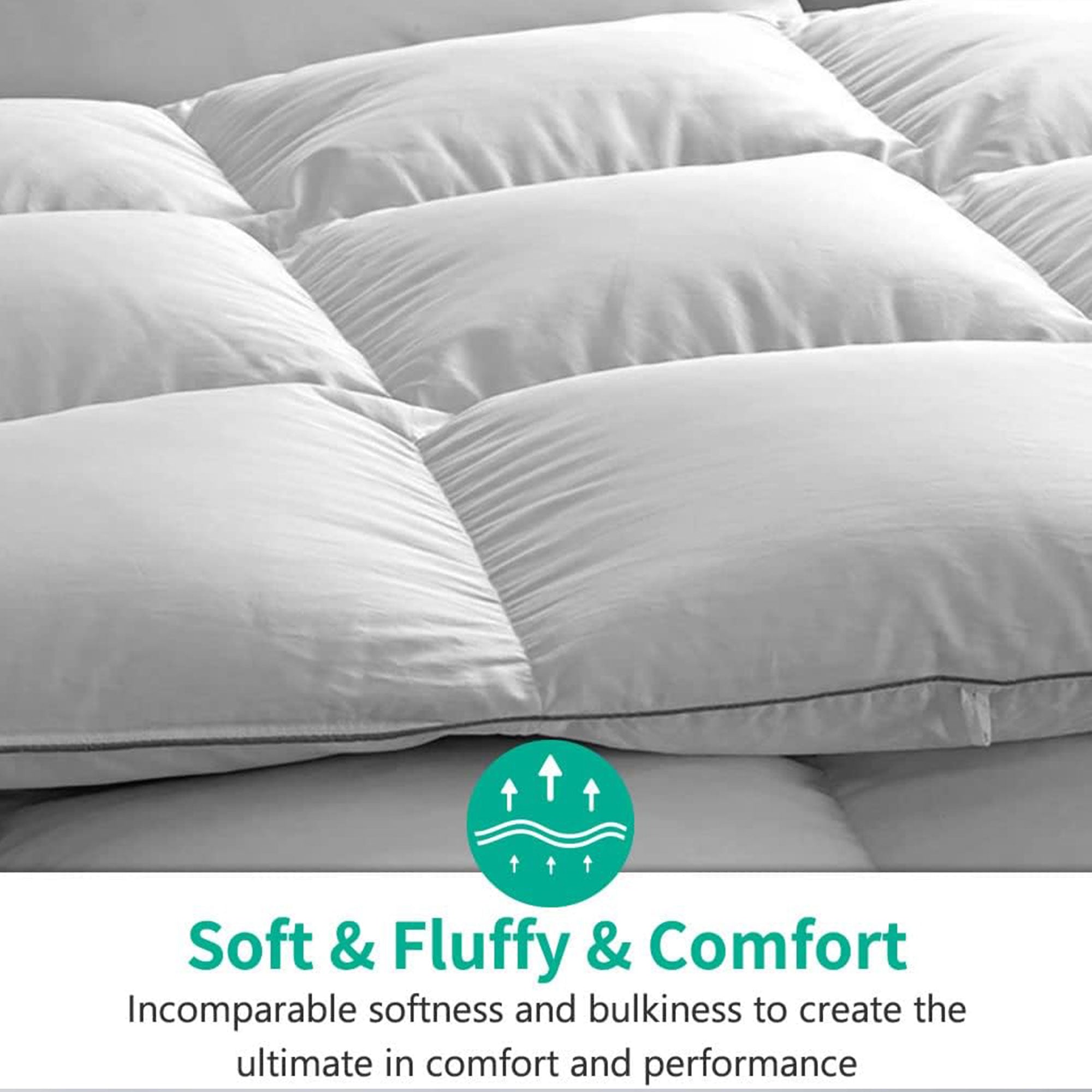 APSMILE Queen Size Heavyweight Feathers Down Cotton Duvet Comforter (Open Box)