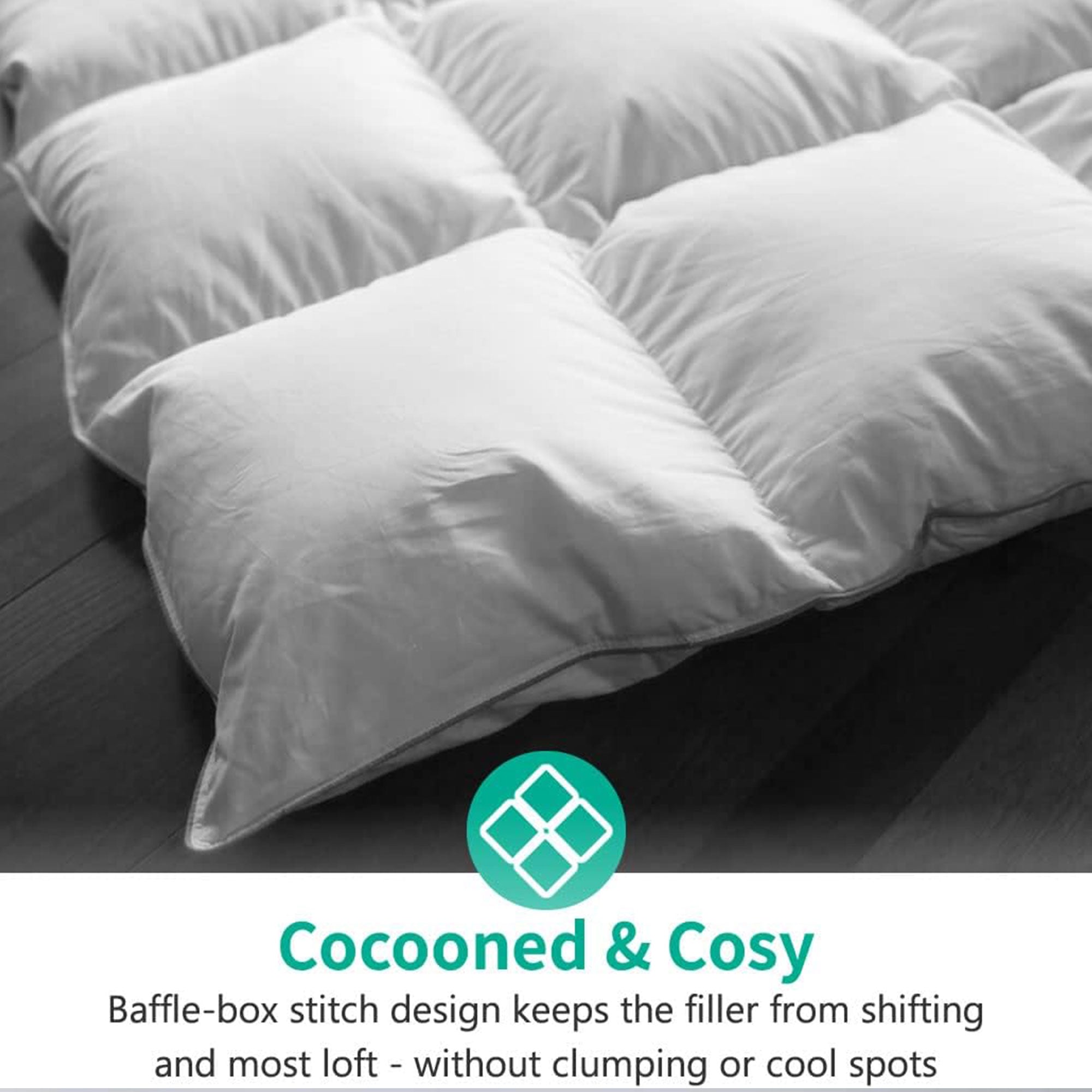 APSMILE Queen Size Heavyweight Feathers Down Cotton Duvet Comforter (Open Box) - VMInnovations