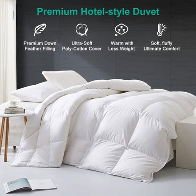APSMILE Queen Size Heavyweight Feathers Down Cotton Duvet Comforter (Open Box) - VMInnovations