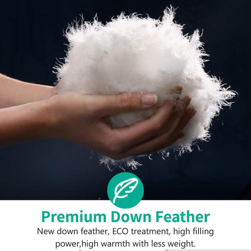 APSMILE King Size Heavyweight Feathers Down Poly Cotton Duvet Comforter, White