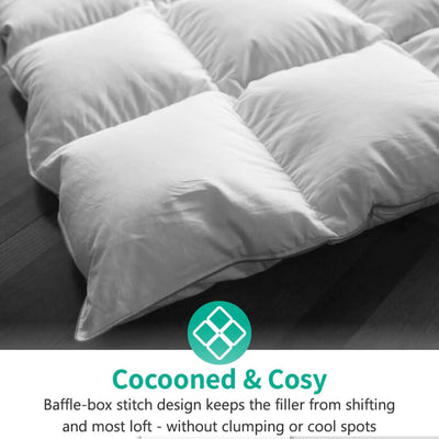 APSMILE King Size Heavyweight Feathers Down Poly Cotton Duvet Comforter, White - VMInnovations