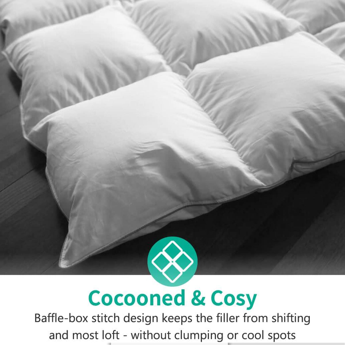 APSMILE King Heavyweight Feathers Down Poly Cotton Duvet Comforter (Open Box) - VMInnovations