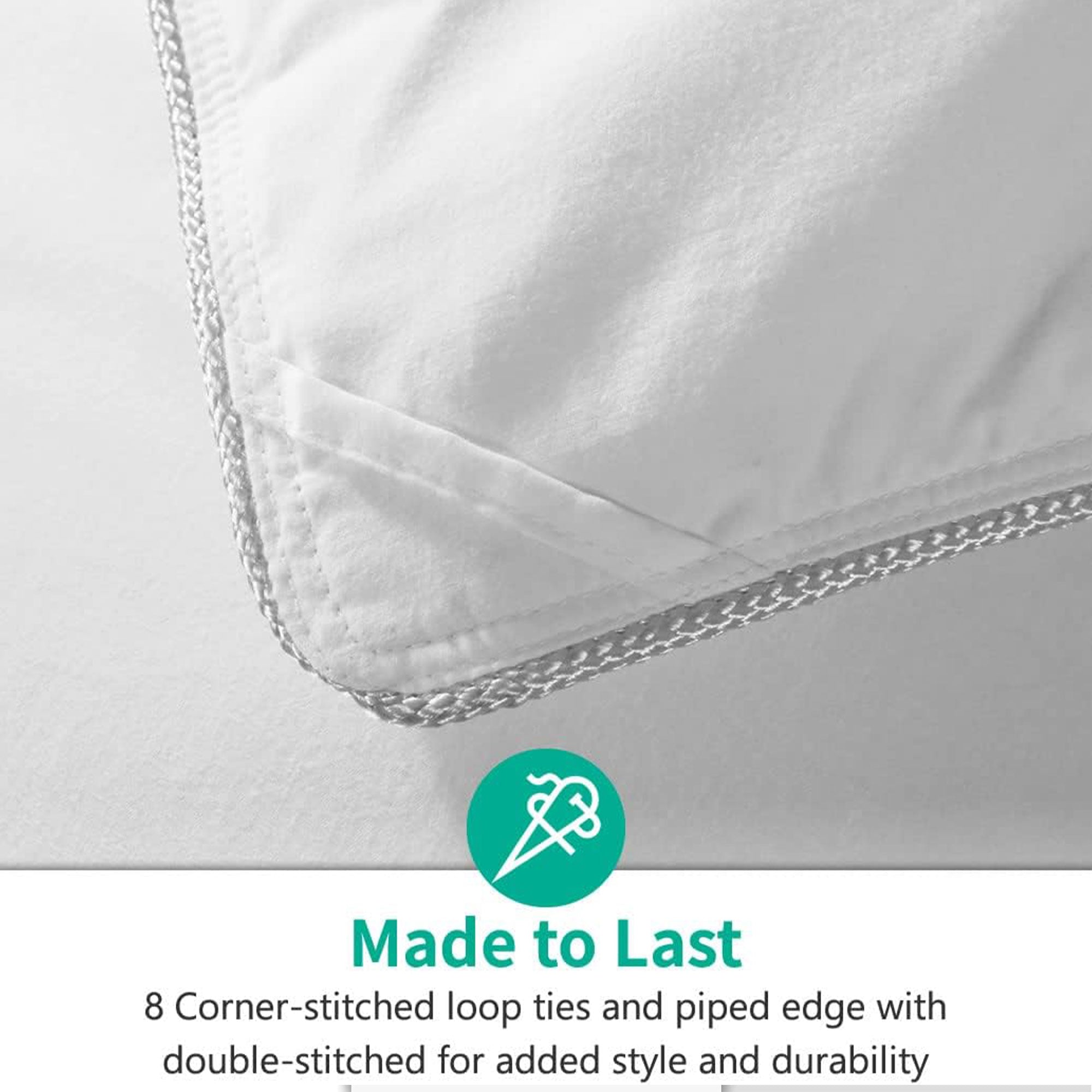 APSMILE King Size Heavyweight Feathers Down Poly Cotton Duvet Comforter, White - VMInnovations