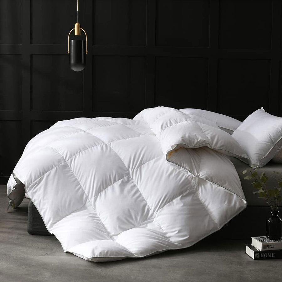 APSMILE Feathers Down California King Duvet Insert Comforter, White (Open Box) - VMInnovations