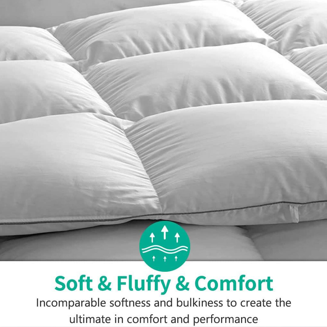 APSMILE Feathers Down California King Duvet Insert Comforter, White (Open Box) - VMInnovations