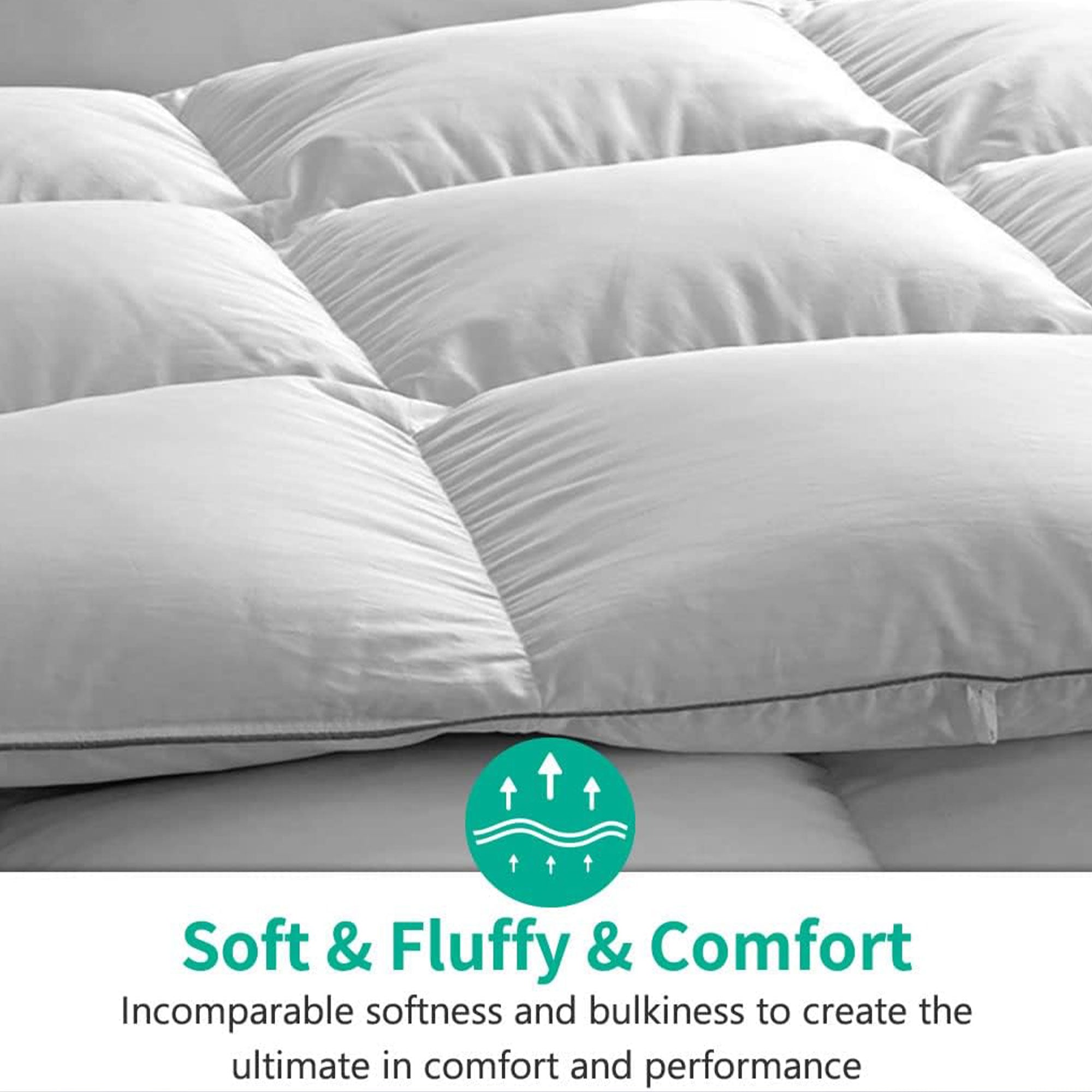 APSMILE Feathers Down California King Duvet Insert Comforter, White (Open Box) - VMInnovations