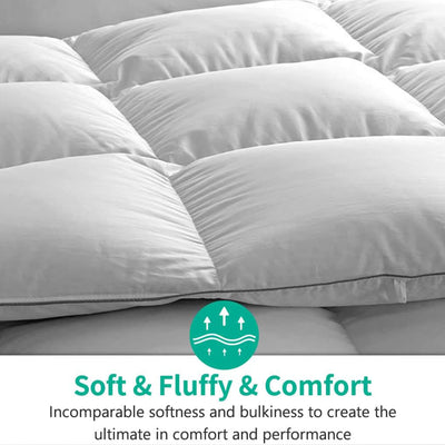 APSMILE Feathers Down California King Duvet Insert Comforter, White (Open Box) - VMInnovations