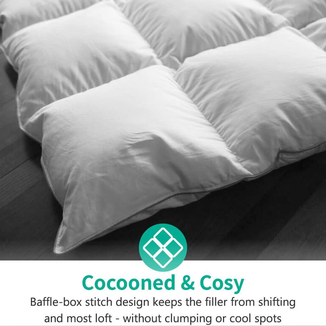 APSMILE Feathers Down California King Duvet Insert Comforter, White (Open Box) - VMInnovations