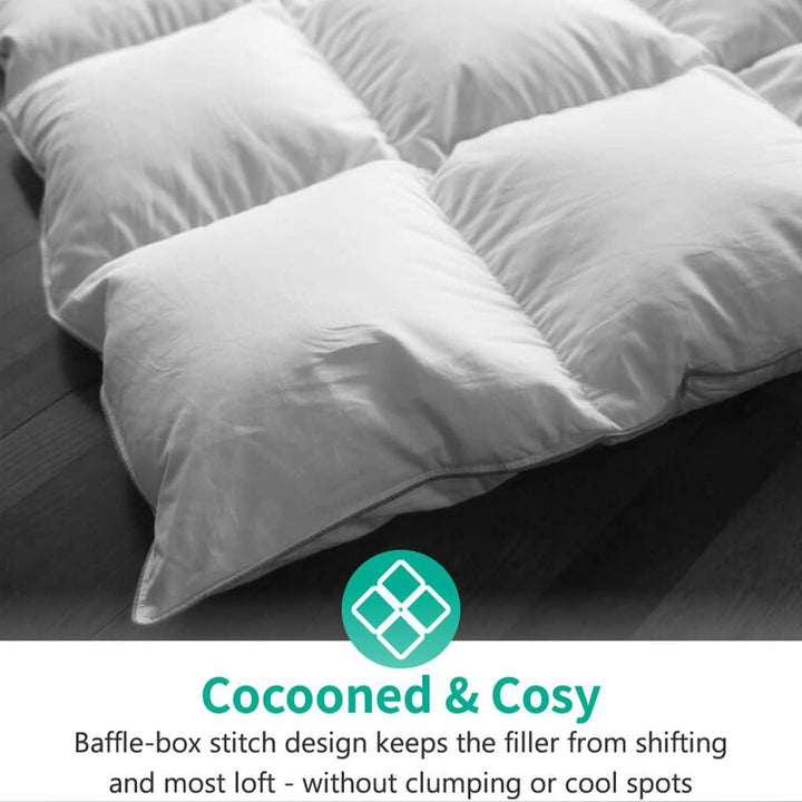 APSMILE Feathers Down California King Duvet Insert Comforter, White (Open Box) - VMInnovations