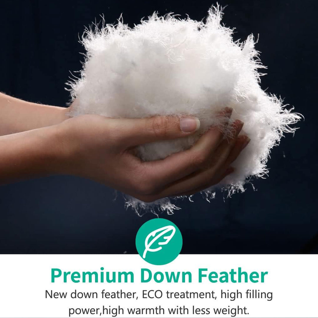 APSMILE Feathers Down California King Duvet Insert Comforter, White (Open Box) - VMInnovations