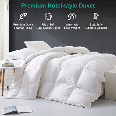 APSMILE Feathers Down California King Duvet Insert Comforter, White (Open Box) - VMInnovations
