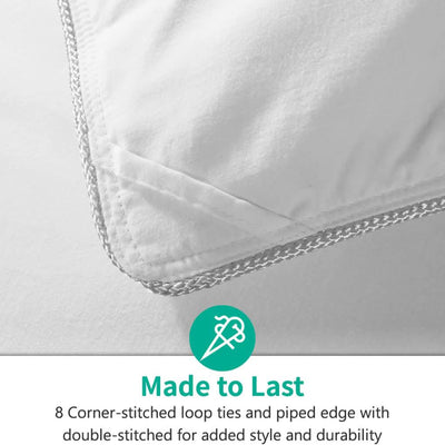 APSMILE 90 x 106 In King Sized Feathers Down Cotton Comforter, White (Open Box) - VMInnovations