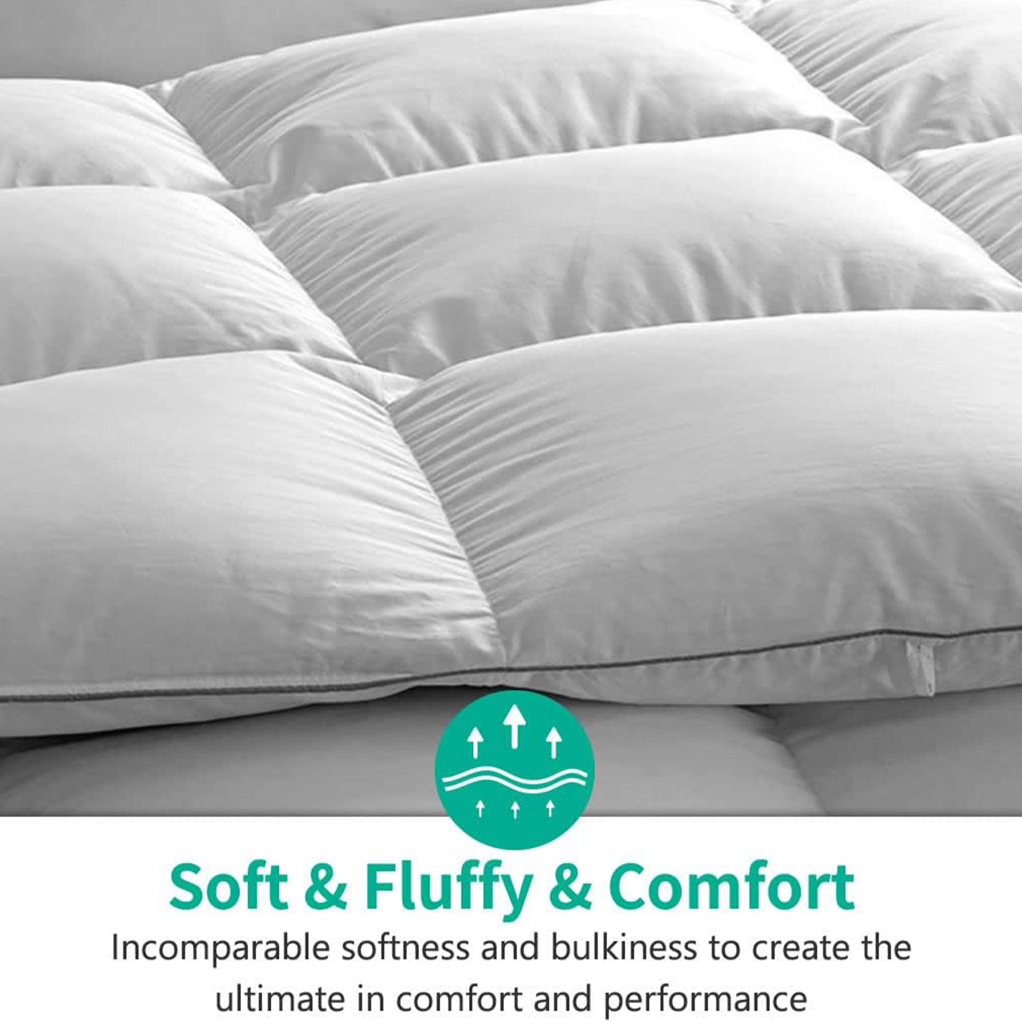 APSMILE 90 x 106 In King Sized Feathers Down Cotton Comforter, White (Open Box) - VMInnovations
