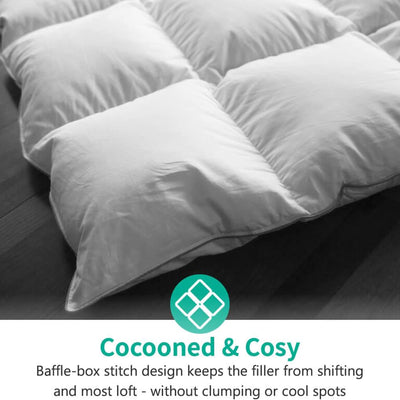 APSMILE 90 x 106 In King Sized Feathers Down Cotton Comforter, White (Open Box) - VMInnovations